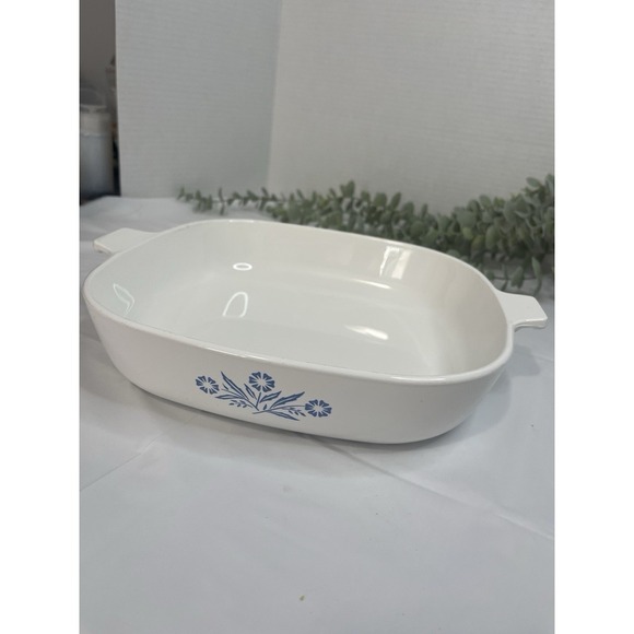 Rare Vintage Pyrex Corning Ware Blue Cornflower P-10-B 10 inch Stamped w/lid - Picture 5 of 13